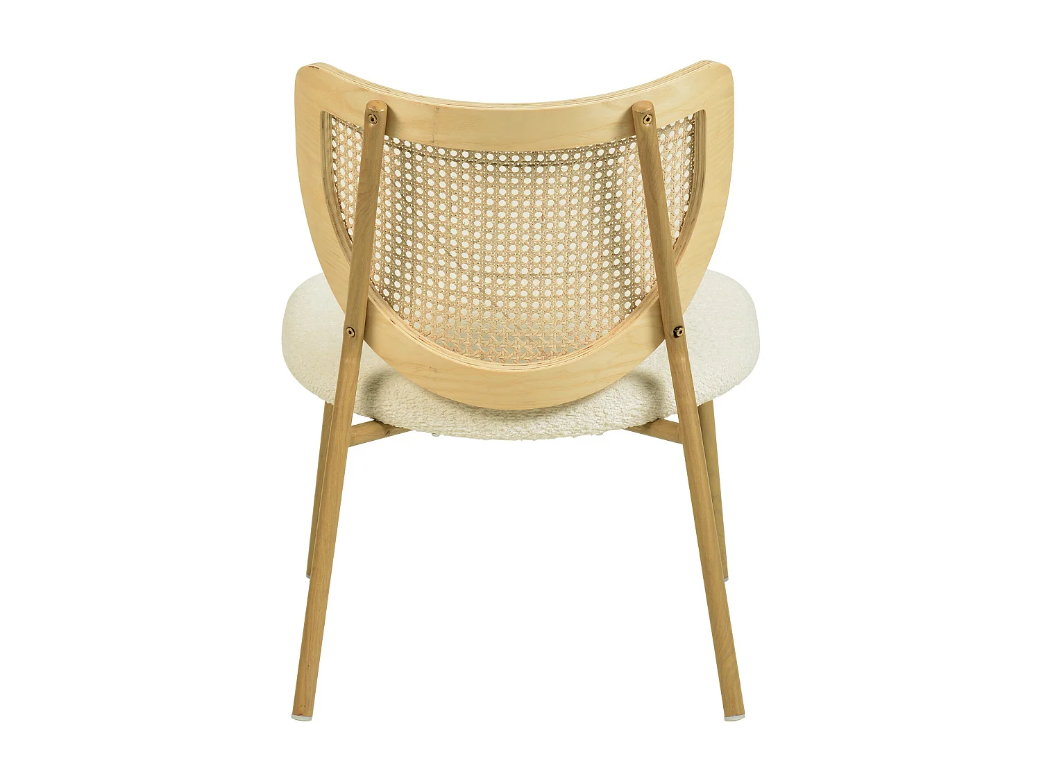 BALI-Poltrona in tessuto ecrù, rattan e metallo