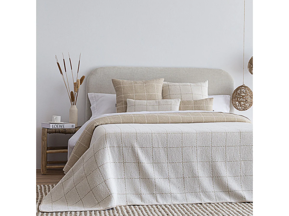 Colcha reversible beige 250x270 cm MARNE
