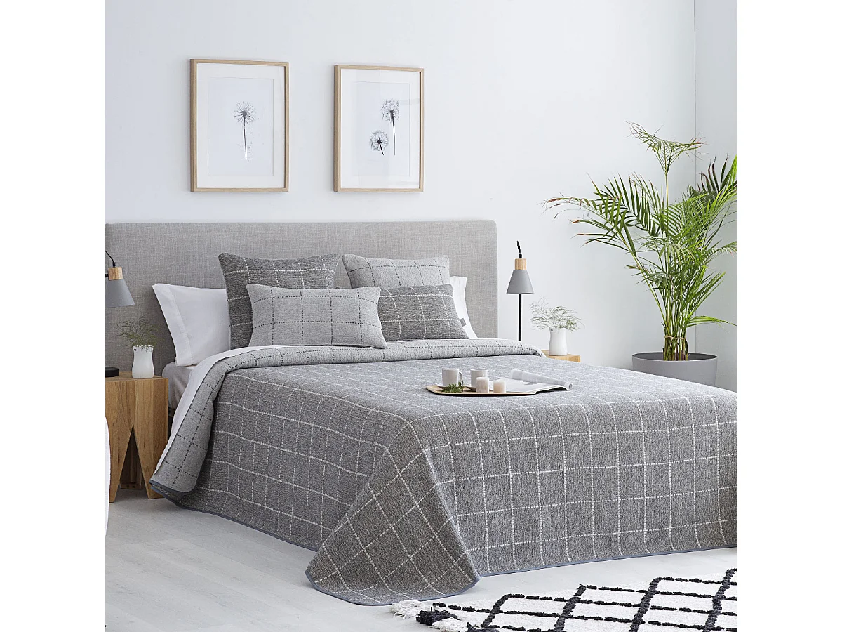 Colcha reversible gris 180x270 cm MARNE