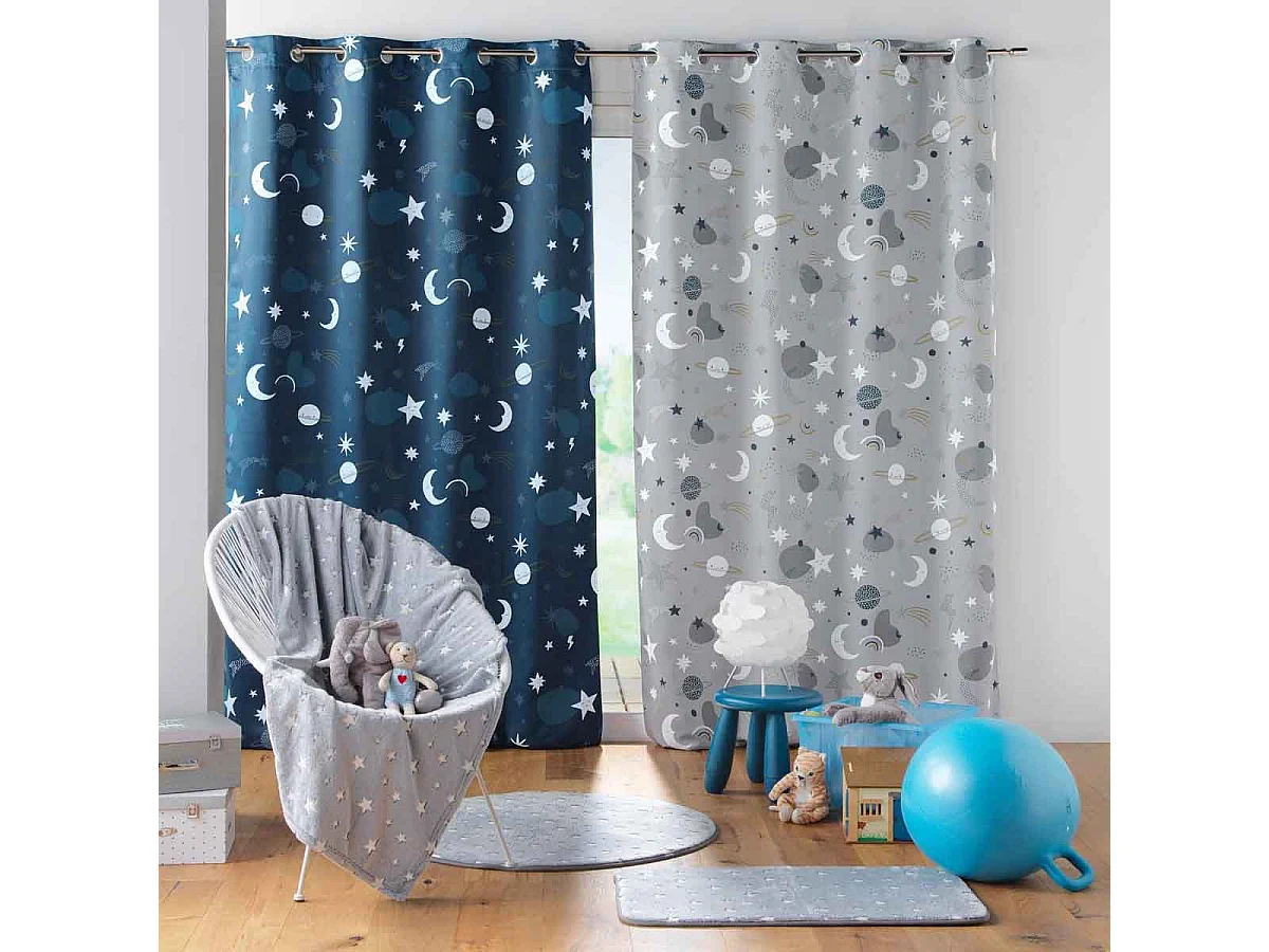 Rideau Occultant "Moonlight" 140x260cm Gris