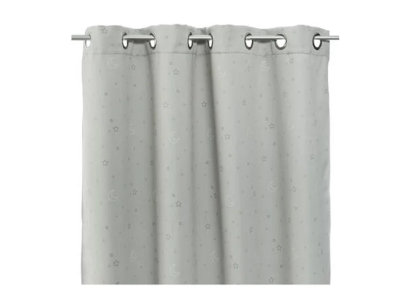 Rideau Occultant "Etoile" 140x260cm Gris