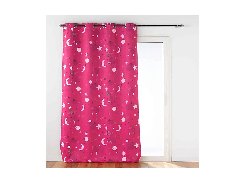 Rideau Occultant "Moonlight" 140x260cm Fuchsia