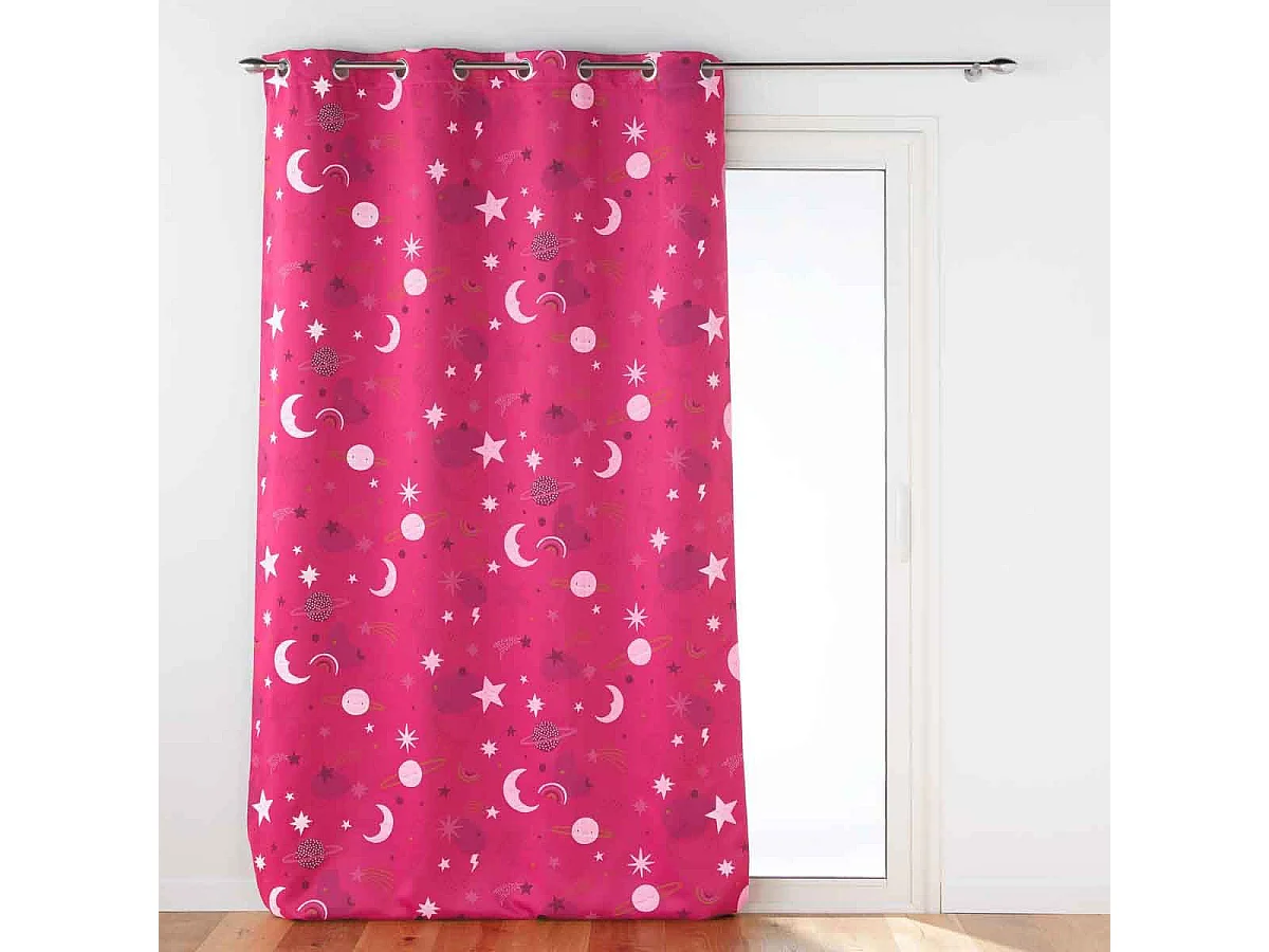 Rideau Occultant "Moonlight" 140x260cm Fuchsia