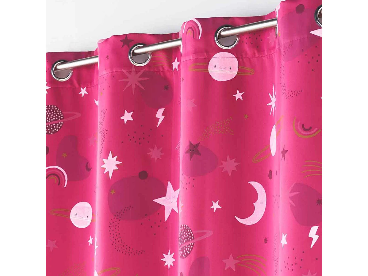 Rideau Occultant "Moonlight" 140x260cm Fuchsia