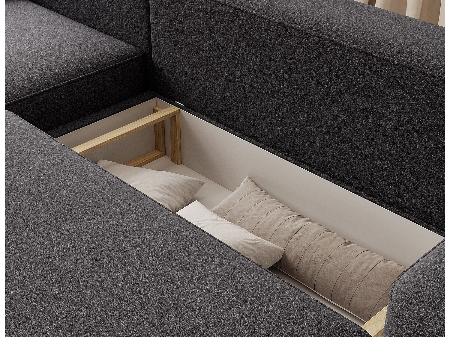 Canapé d’angle convertible Artumo prestige – Alliance de confort et d’élégance-Couleur Noir-angle gauche