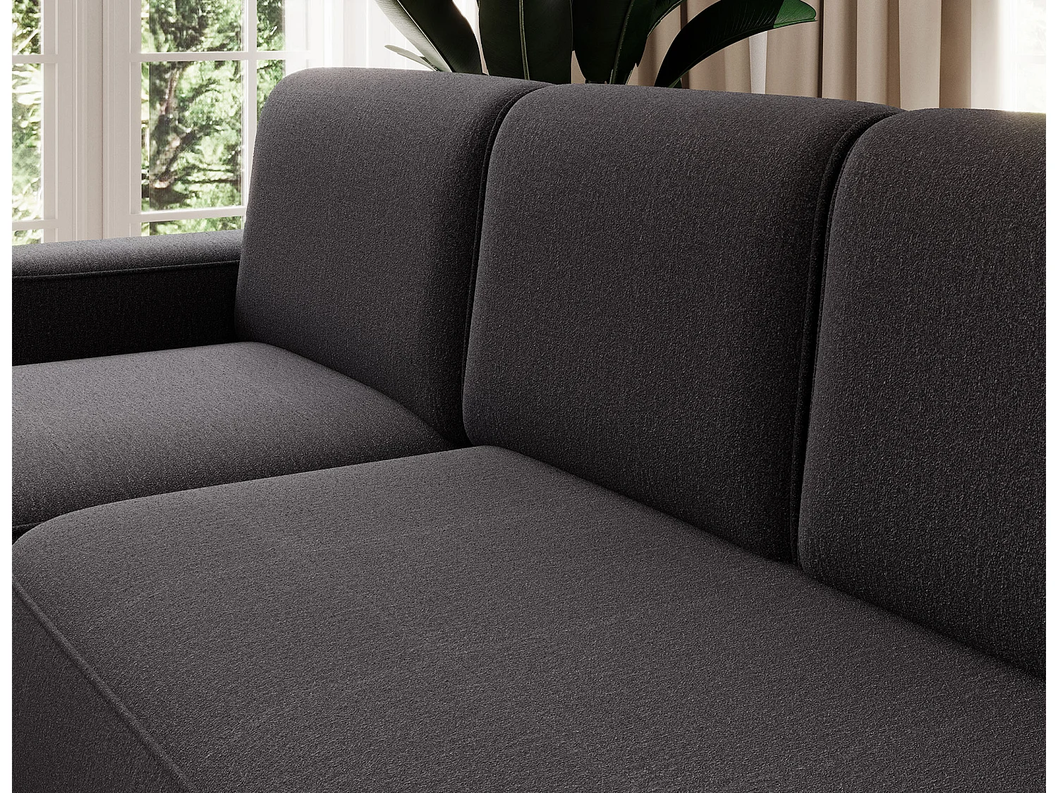 Canapé d’angle convertible Artumo prestige – Alliance de confort et d’élégance-Couleur Noir-angle gauche