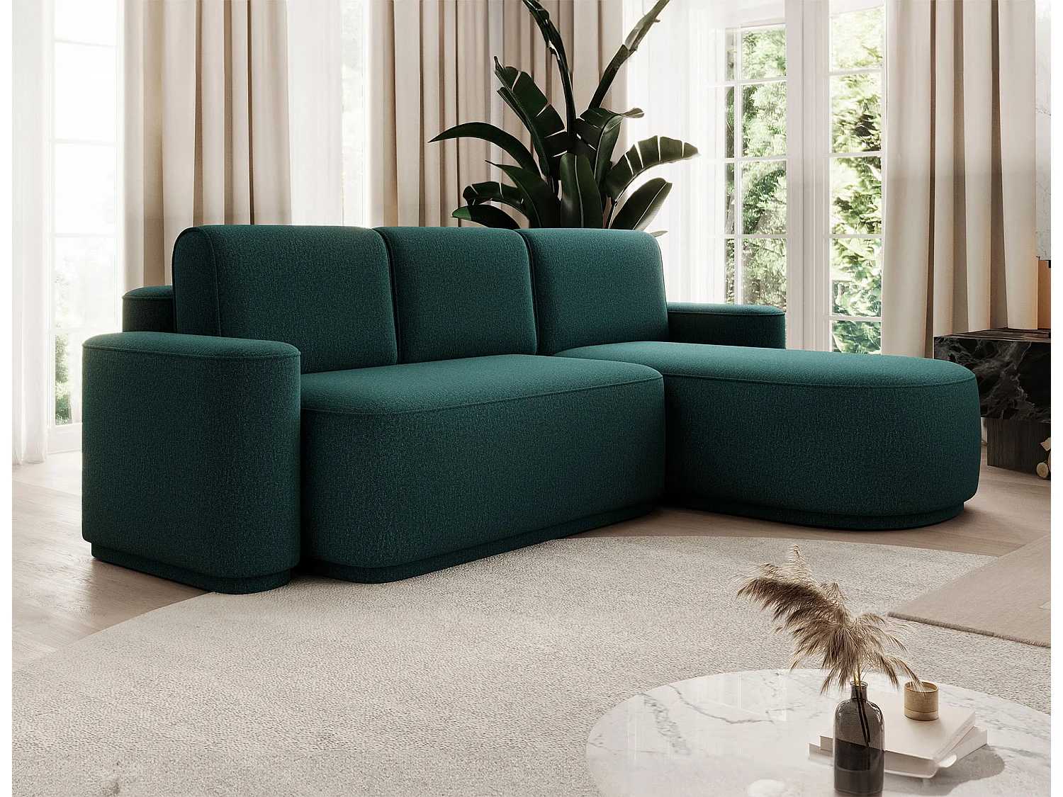 Ecksofa Weggis R/Stoffbezug/Grün