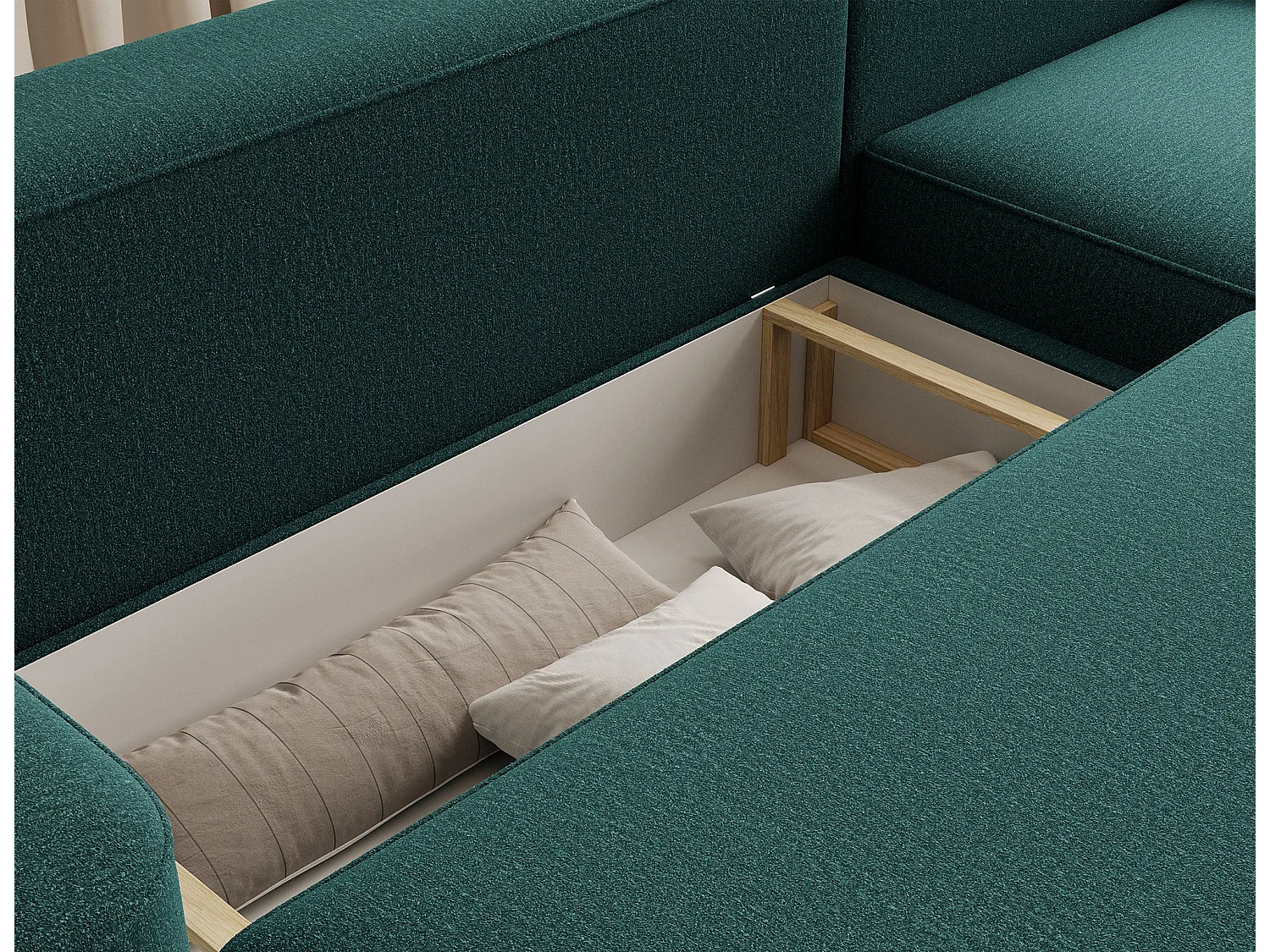 Canapé d’angle convertible Artumo prestige – Alliance de confort et d’élégance-Couleur Vert foncé-angle droit