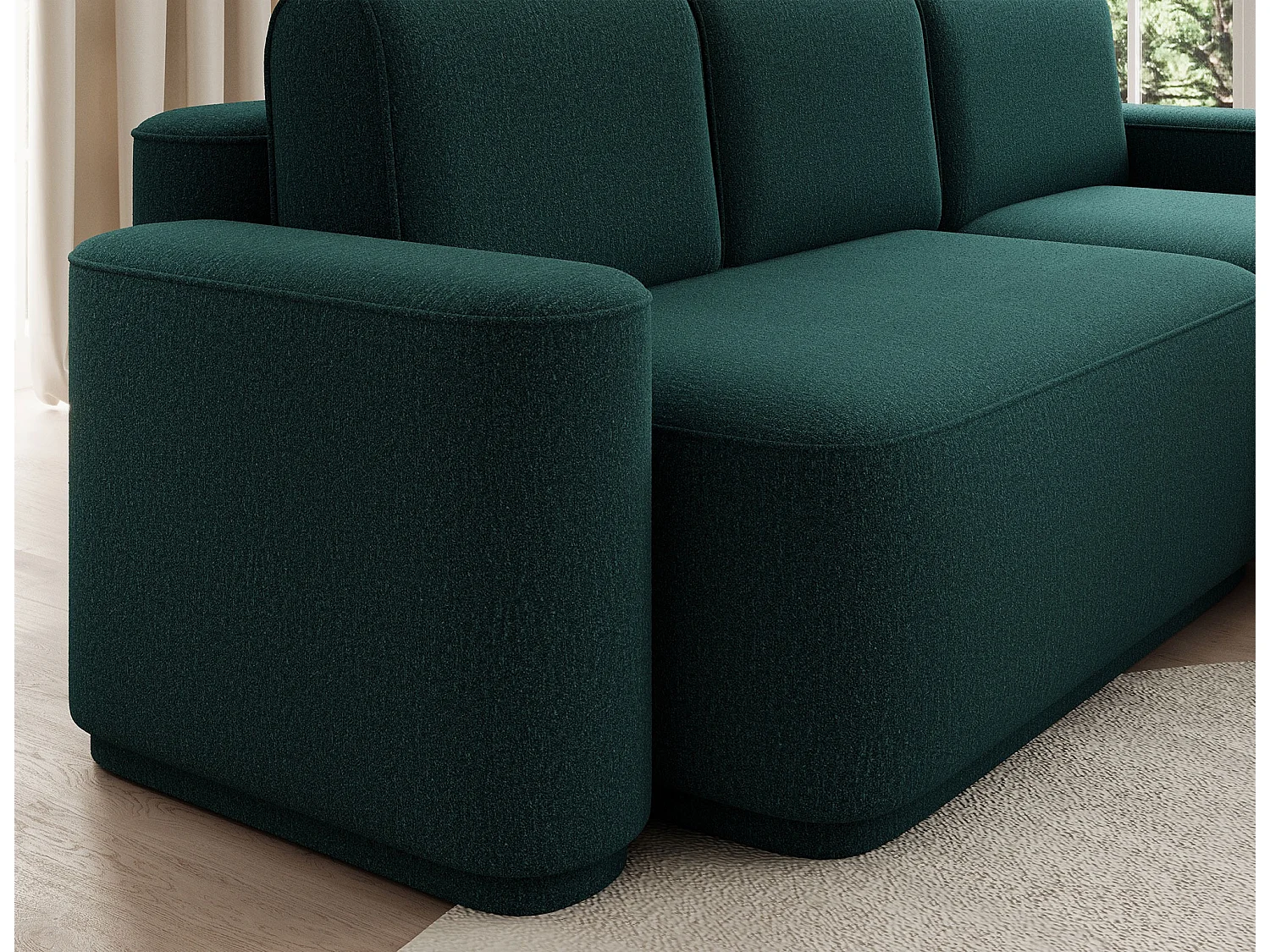 Canapé d’angle convertible Artumo prestige – Alliance de confort et d’élégance-Couleur Vert foncé-angle droit