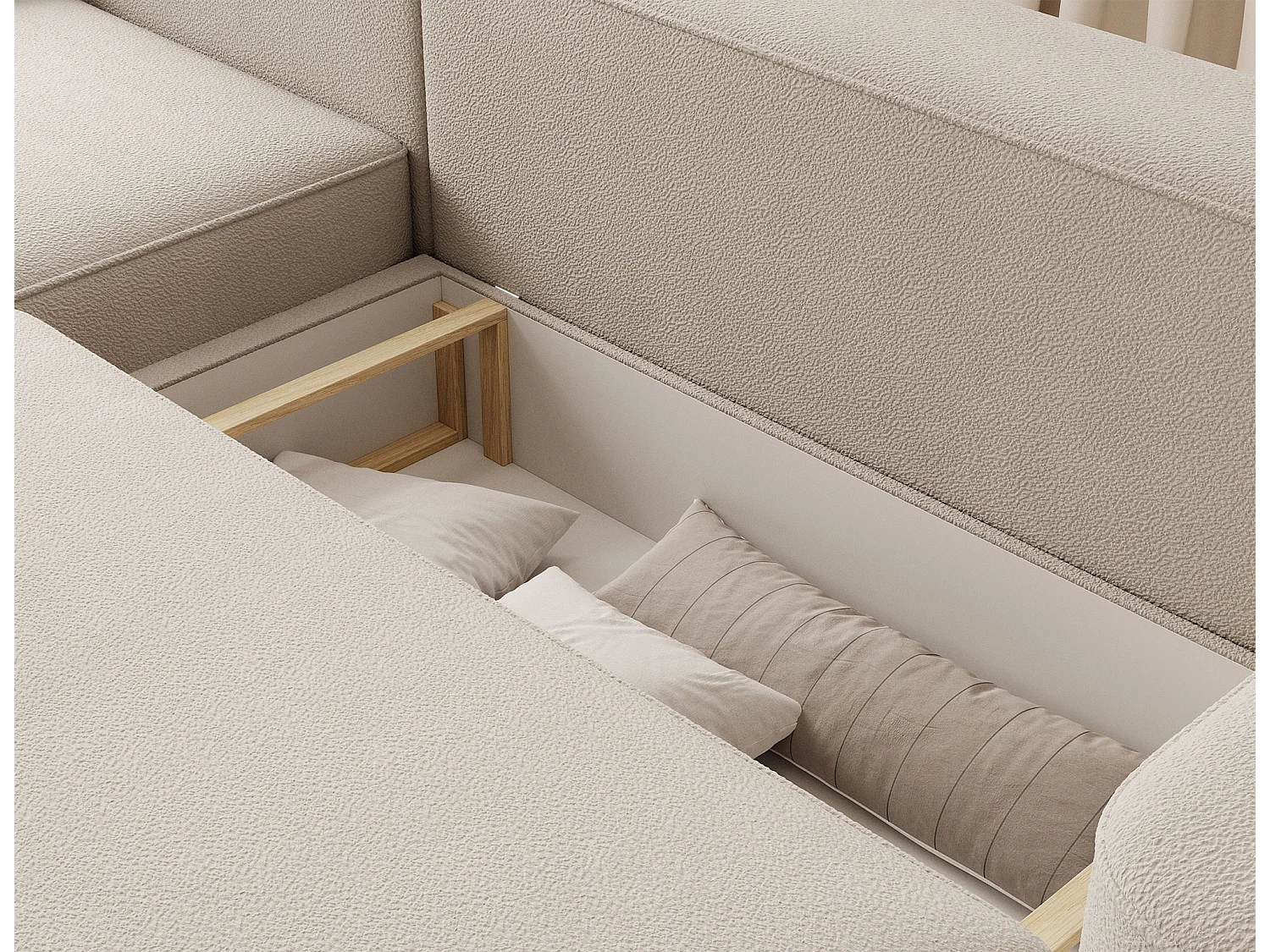 Canapé d’angle convertible Artumo prestige – Alliance de confort et d’élégance-Couleur Beige-angle gauche