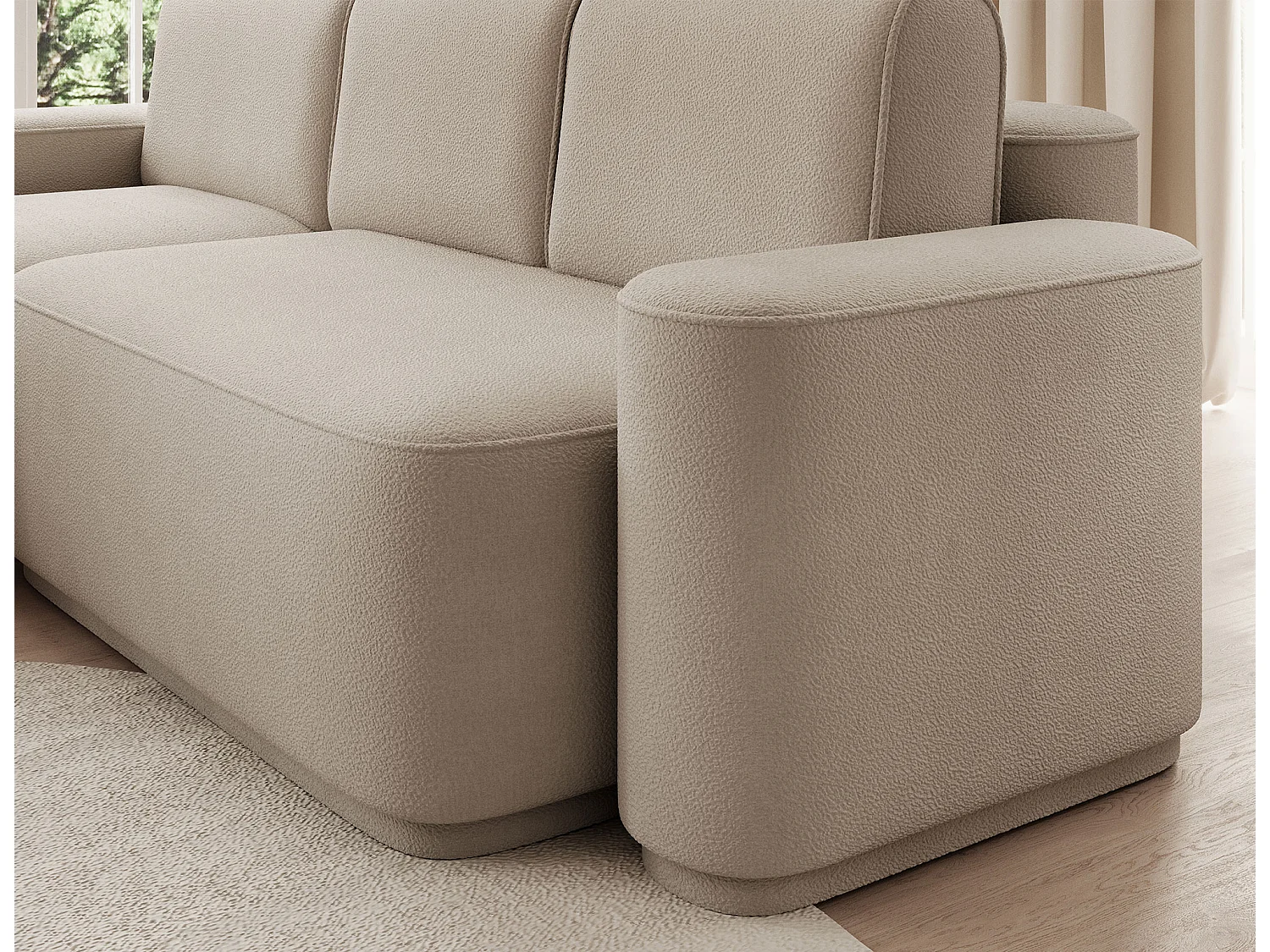 Canapé d’angle convertible Artumo prestige – Alliance de confort et d’élégance-Couleur Beige-angle gauche