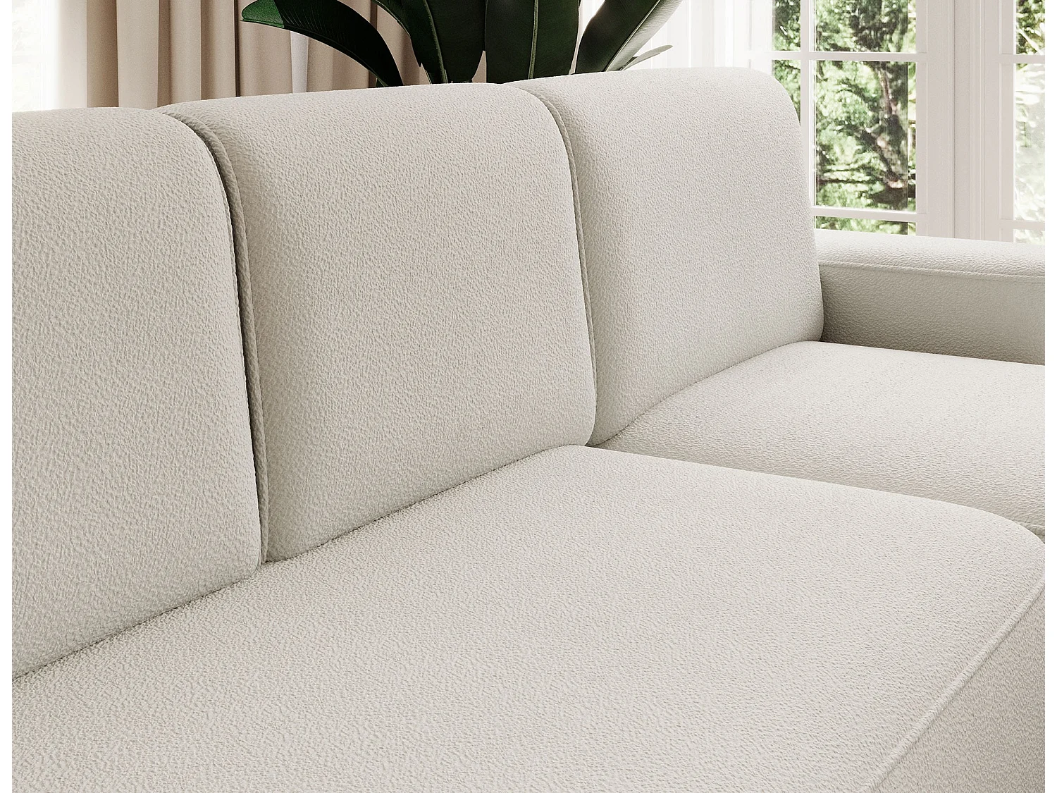 Canapé d’angle convertible Artumo prestige – Alliance de confort et d’élégance-Couleur Beige clair-angle droit