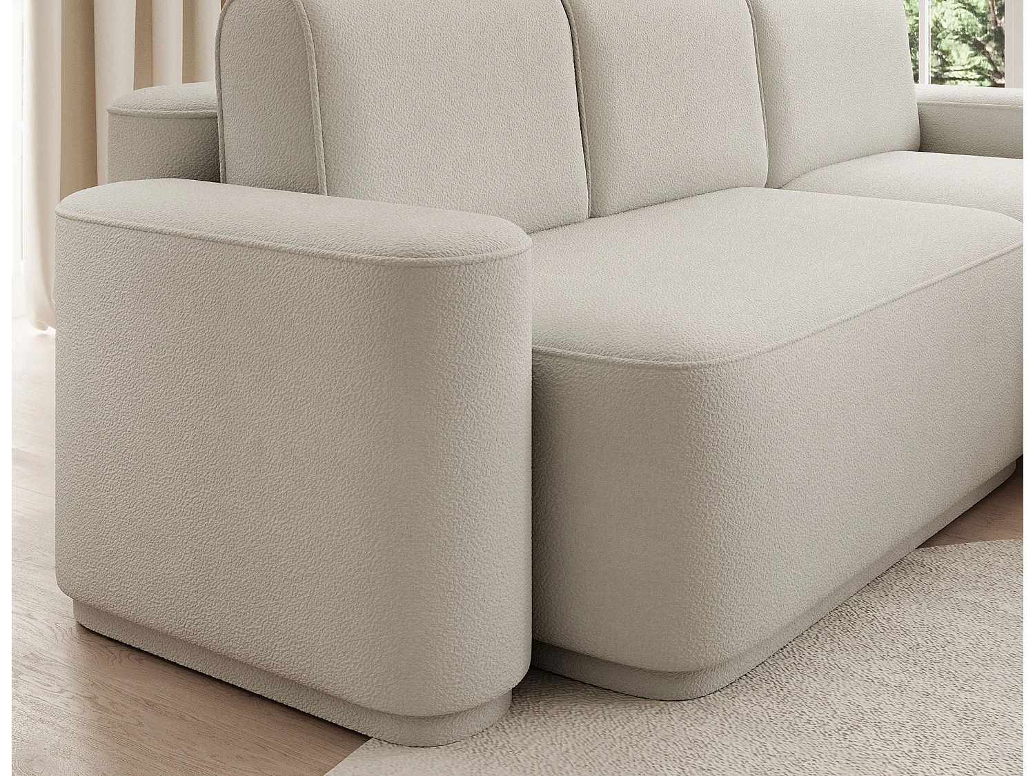 Canapé d’angle convertible Artumo prestige – Alliance de confort et d’élégance-Couleur Beige clair-angle droit