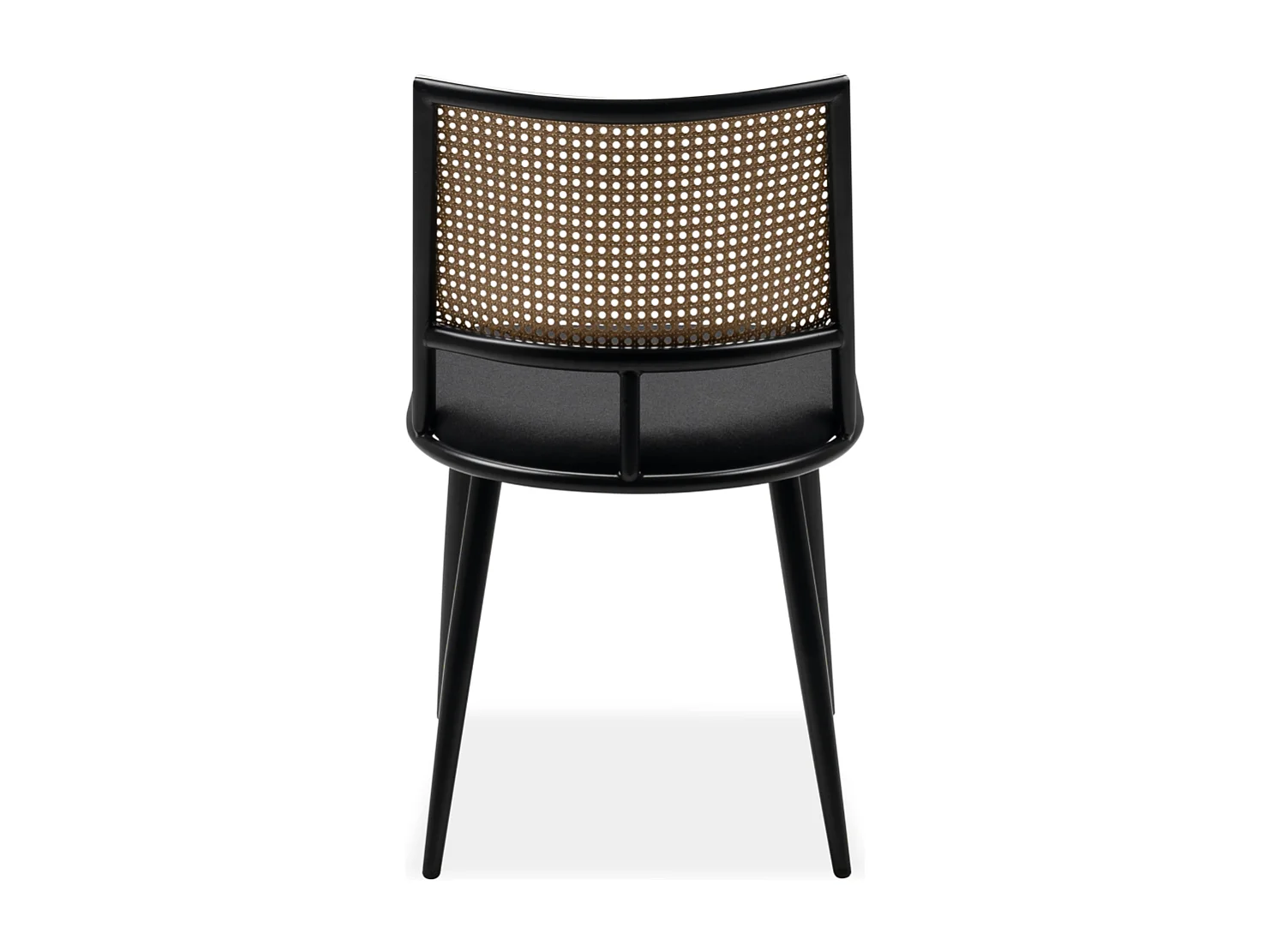 Set van 4 stoelen met natuurlijke vlechtwerk en zwart metalen frame L47 cm - SCHILLER