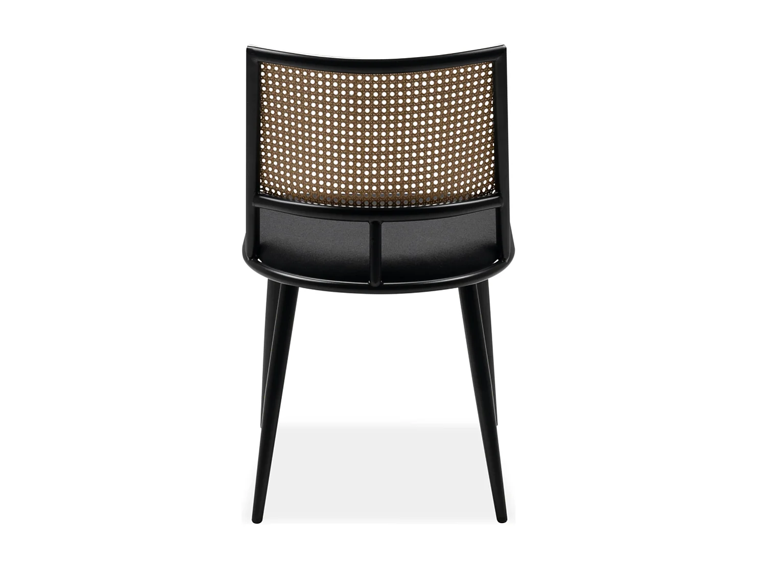 Set di 4 sedie con intreccio naturale e struttura in metallo nero L47 cm - SCHILLER