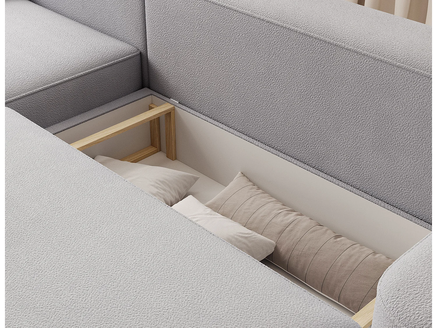 Canapé d’angle convertible Artumo prestige – Alliance de confort et d’élégance-Couleur Gris clair-angle gauche