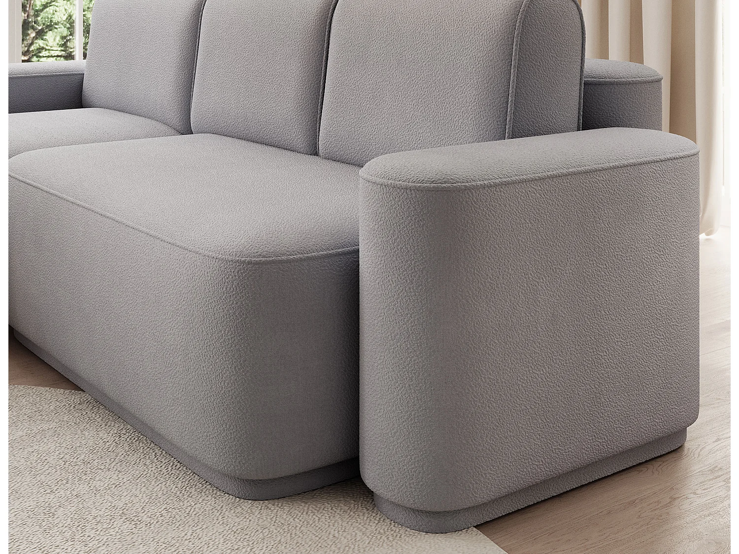 Canapé d’angle convertible Artumo prestige – Alliance de confort et d’élégance-Couleur Gris clair-angle gauche