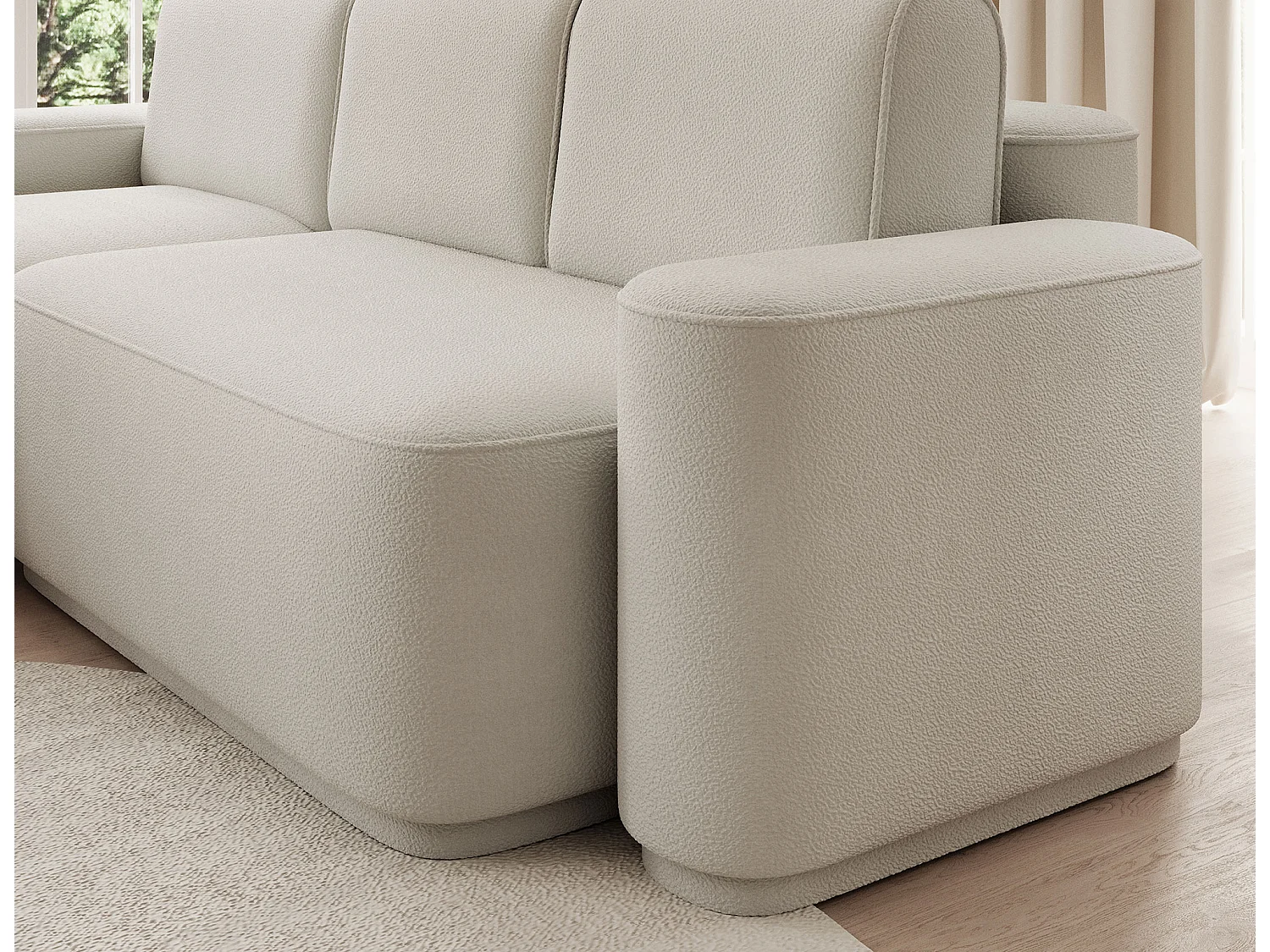 Canapé d’angle convertible Artumo prestige – Alliance de confort et d’élégance-Couleur Beige clair-angle gauche