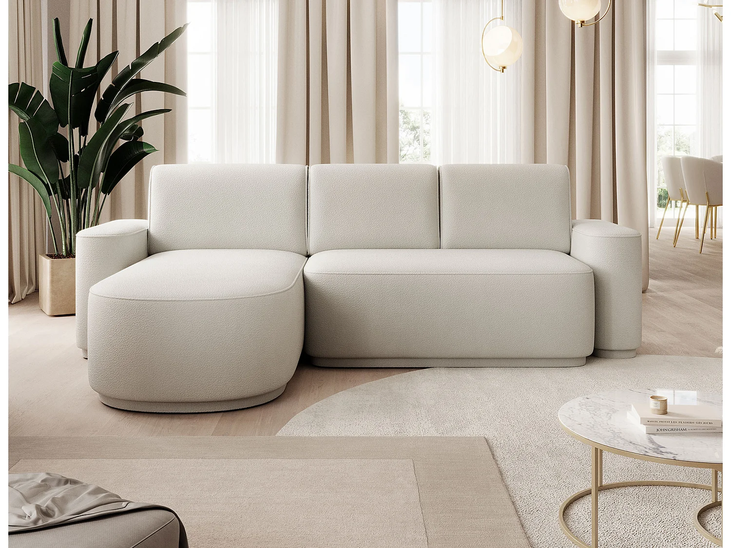 Artumo prestige converteerbare hoekbank – Alliantie van comfort en elegantie-Kleur Licht beige-linkerhoek