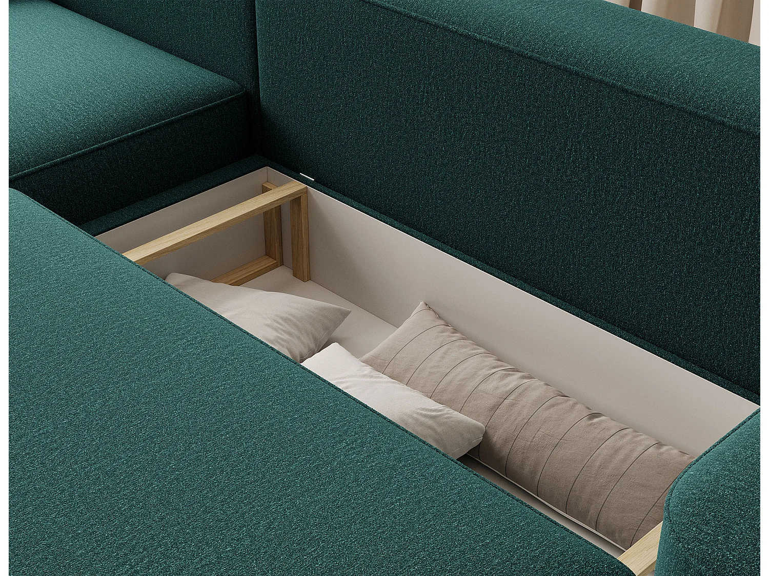 Canapé d’angle convertible Artumo prestige – Alliance de confort et d’élégance-Couleur Vert foncé-angle gauche