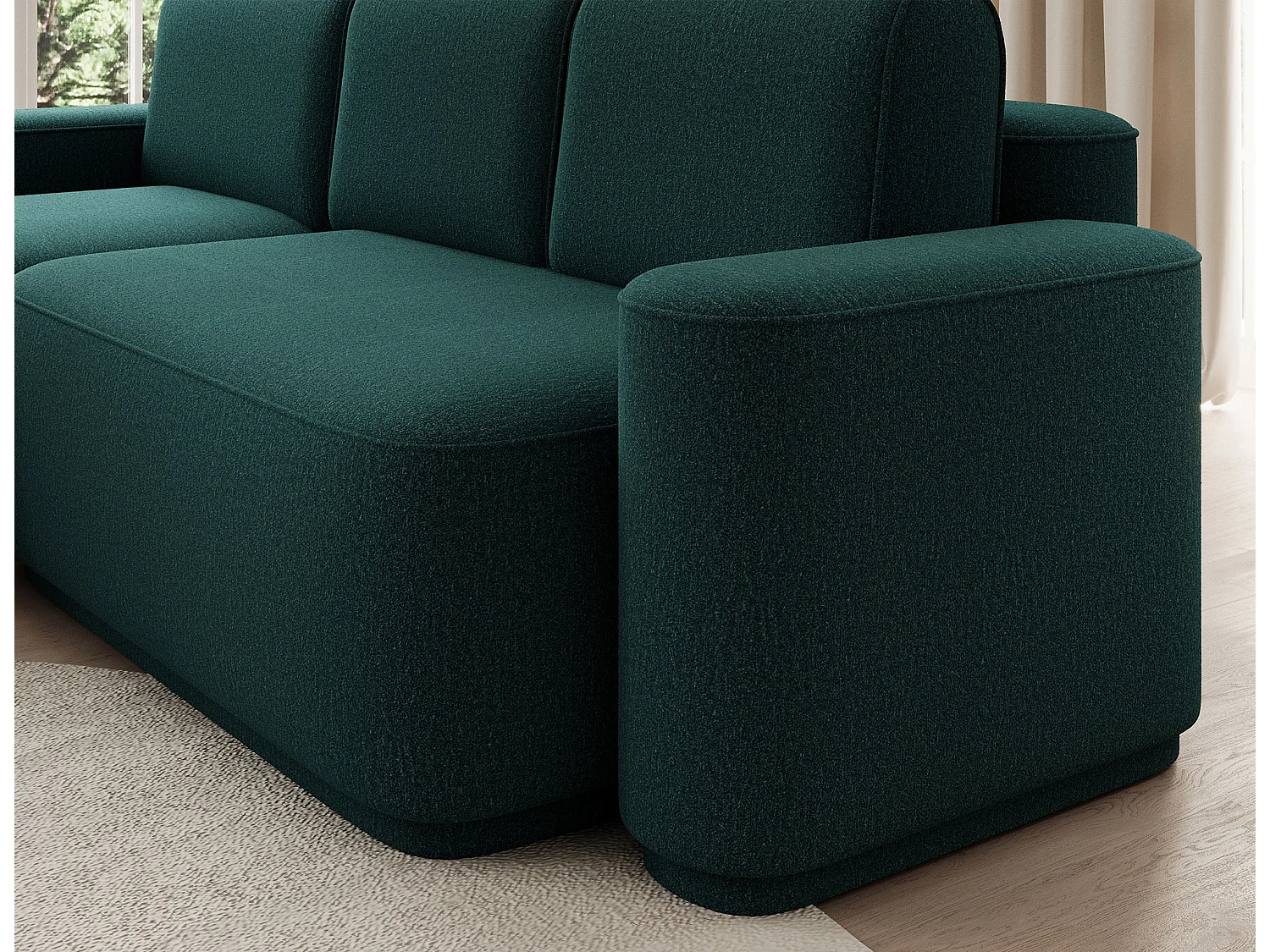 Canapé d’angle convertible Artumo prestige – Alliance de confort et d’élégance-Couleur Vert foncé-angle gauche