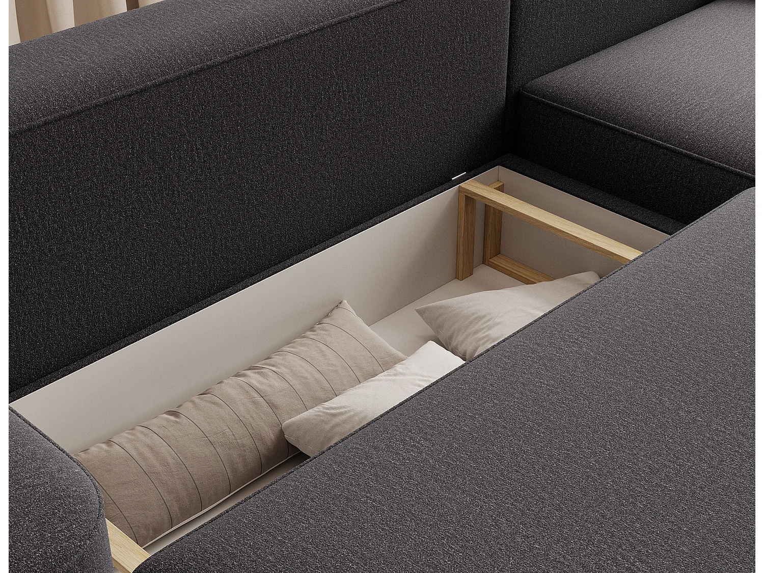 Canapé d’angle convertible Artumo prestige – Alliance de confort et d’élégance-Couleur Noir-angle droit