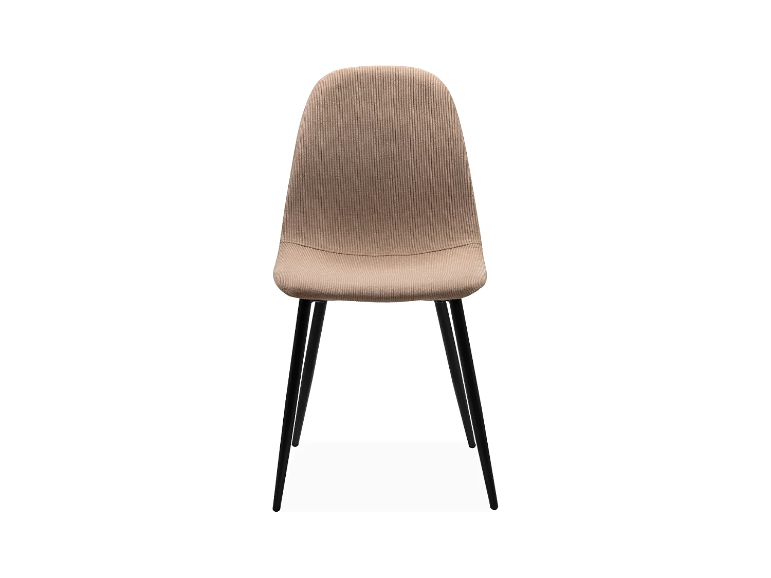 Lot de 4 chaises en velours côtelé beige avec structure métal noir L43 cm - ANYA