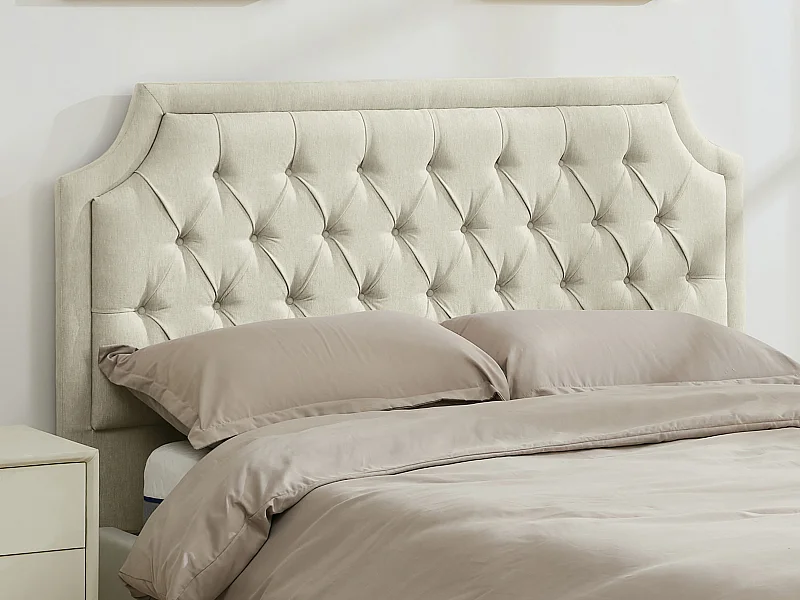 Polster-Bettkopfteil - 170 cm - Stoff - Beige - JOHENE