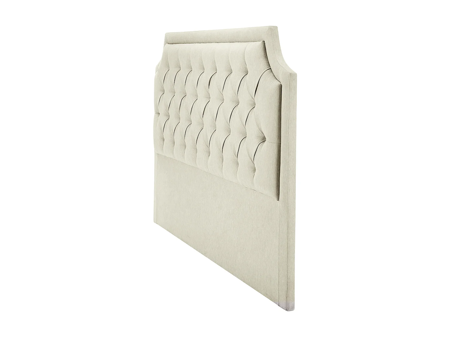 Polstret sengegavl 200 cm - Stof - Beige - JOHENE