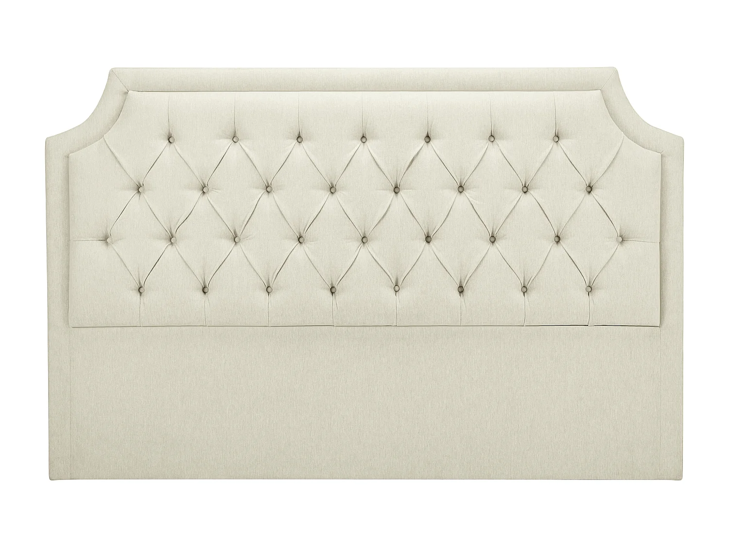 Polster-Bettkopfteil - 200 cm - Stoff - Beige - JOHENE