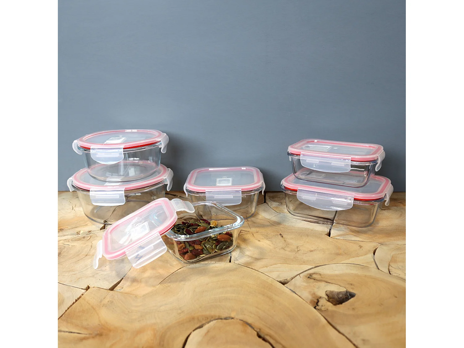 Menastyl - Lot 6 Boites Hermetiques Clementine Rectangles 370ml En Verre