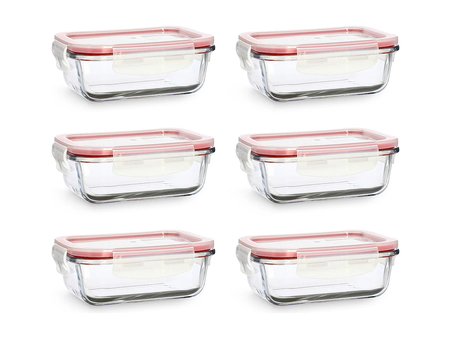 Menastyl - Lot 6 Boites Hermetiques Clementine Rectangles 370ml En Verre