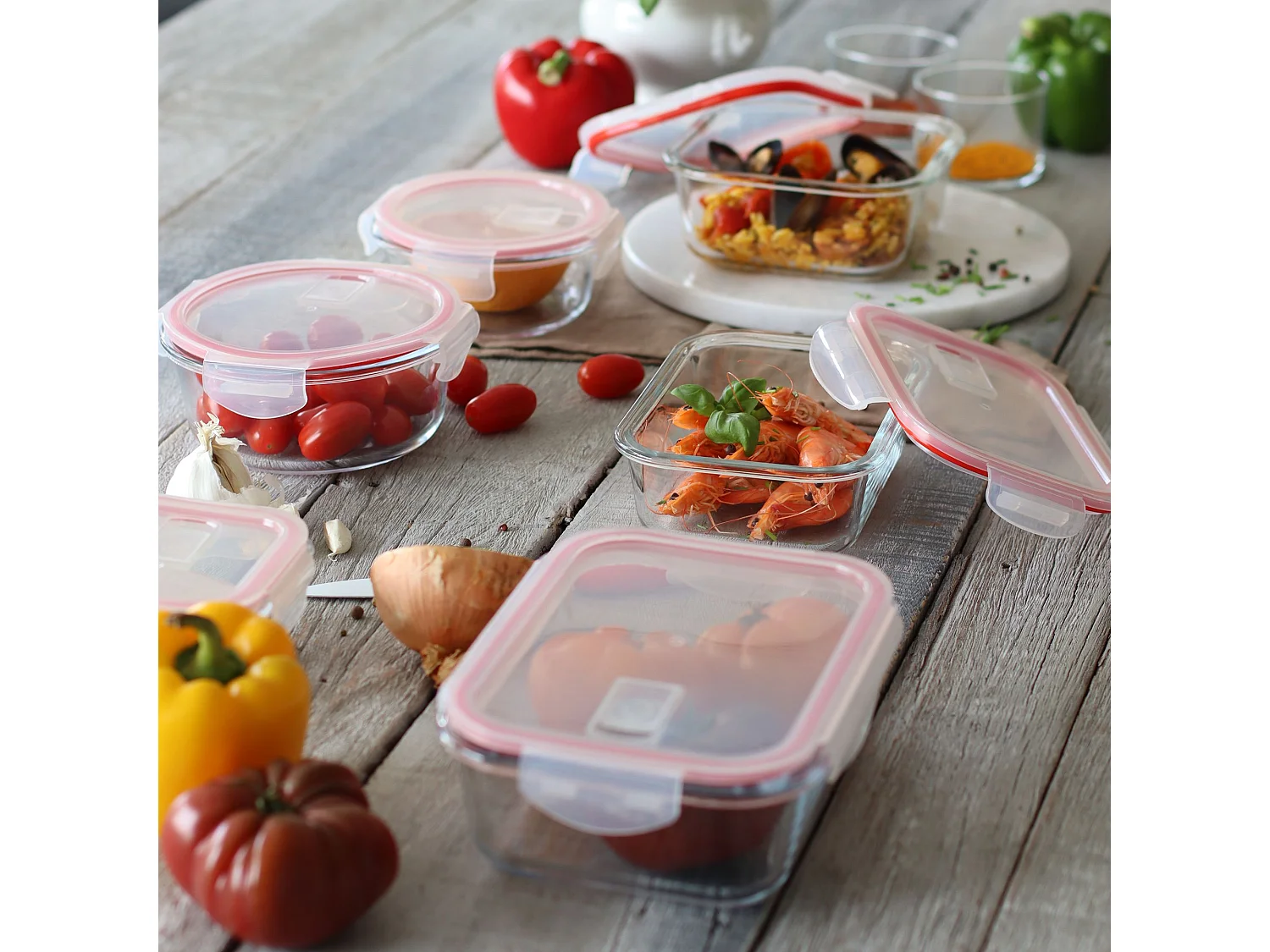 Menastyl - Lot 6 Boites Hermetiques Clementine Rectangles 370ml En Verre