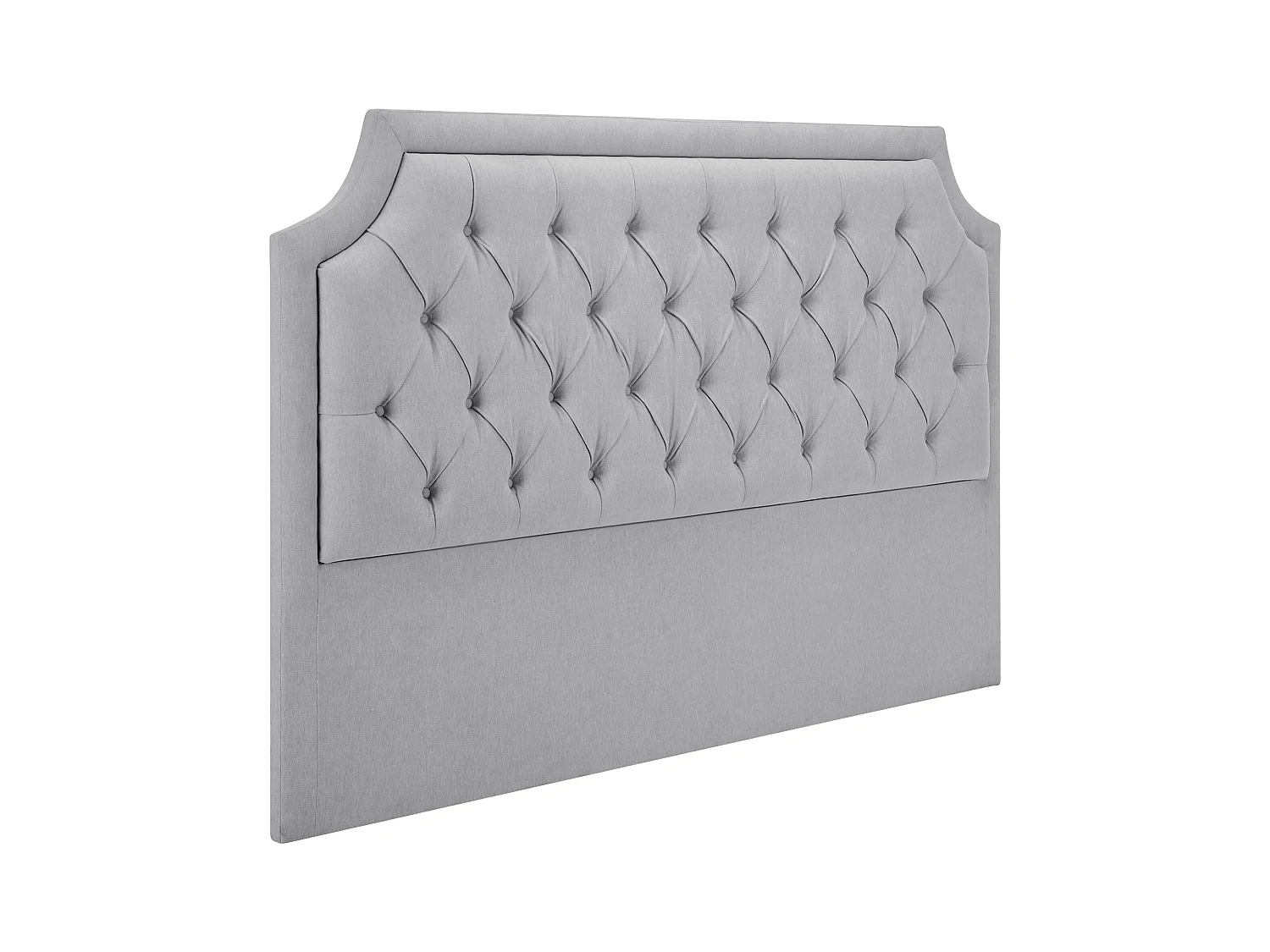 Polster-Bettkopfteil - 200 cm - Stoff - Hellgrau - JOHENE
