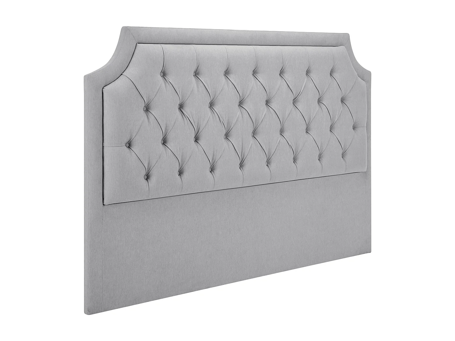 Tête de lit capitonnée 200 cm - Tissu - Gris clair - JOHENE