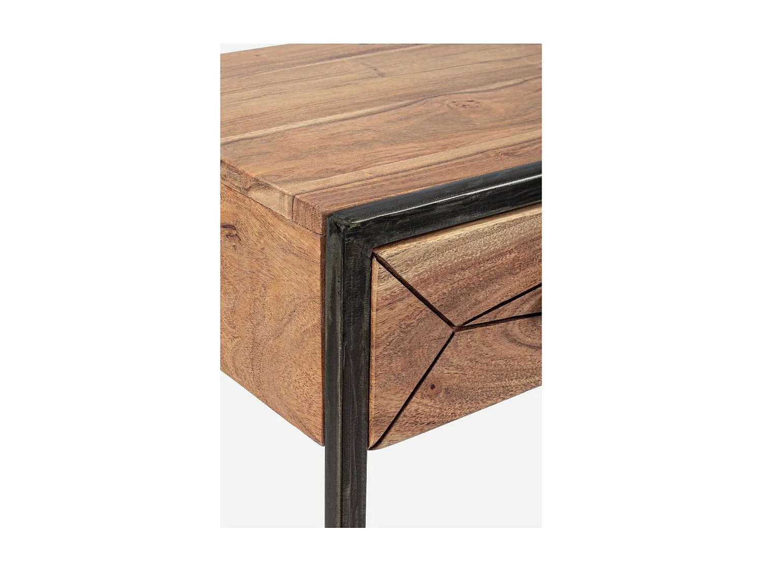 Console en bois d'acacia et structure en métal 3 tiroirs - ELEANOR