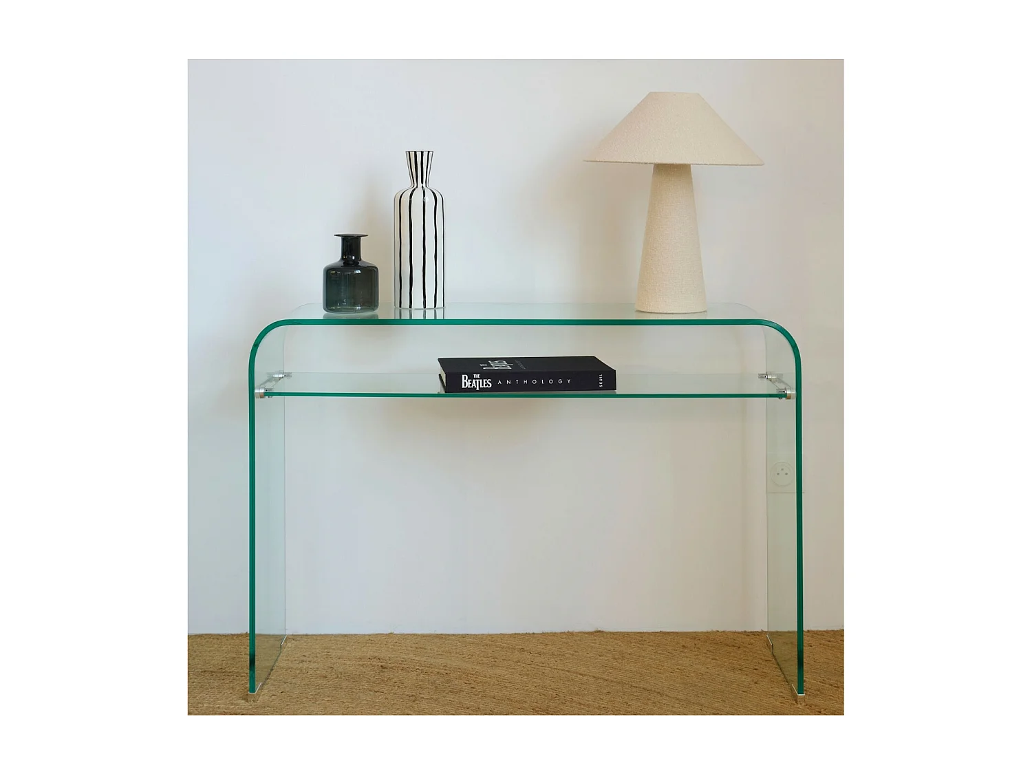Console d'entrée design en verre à double plateau L110 - IDORA