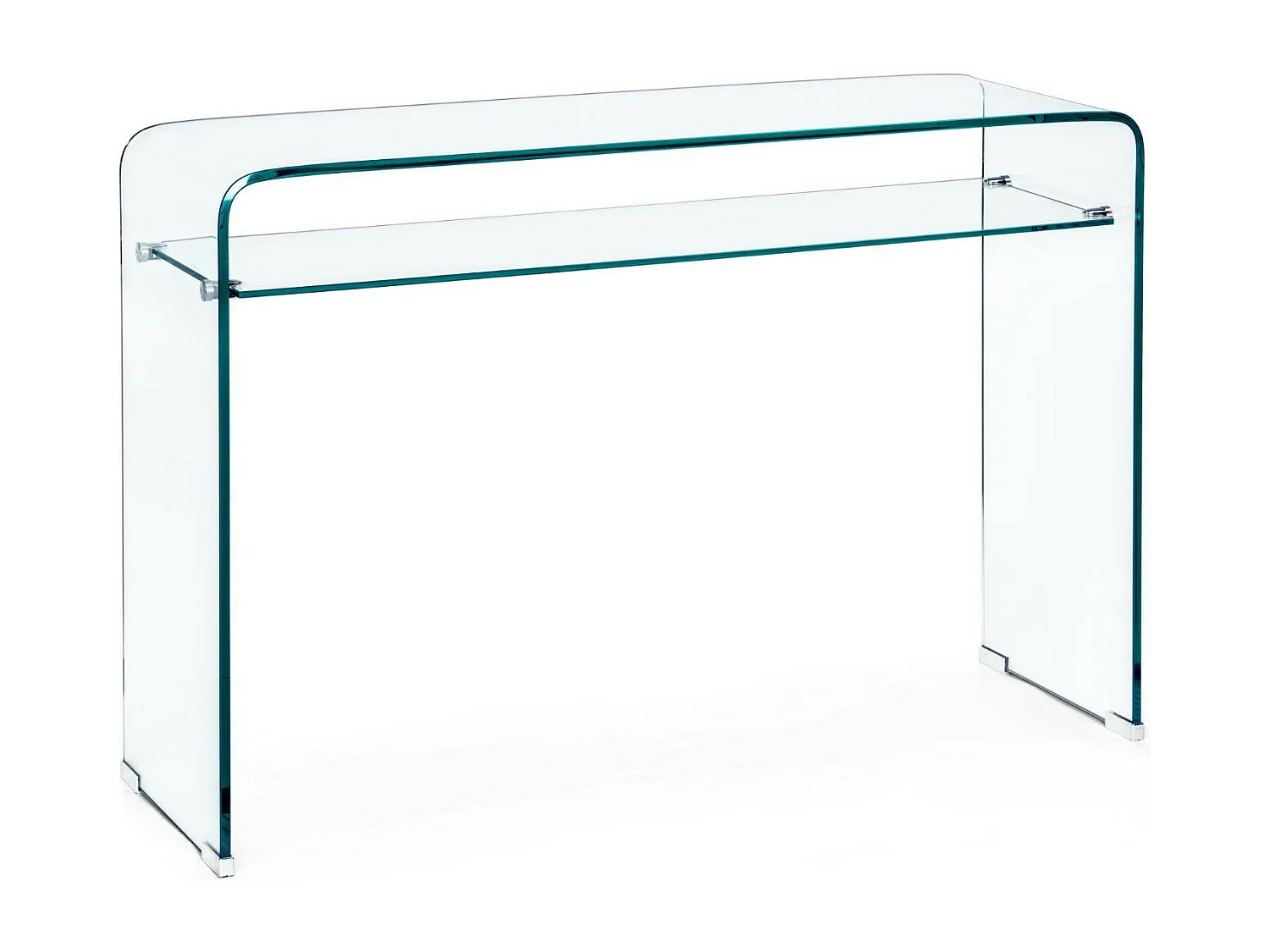 Console d'entrée design en verre à double plateau L110 - IDORA