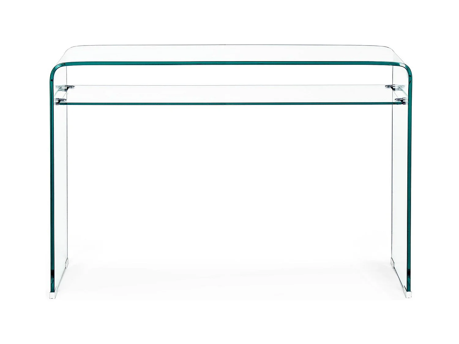 Console d'entrée design en verre à double plateau L110 - IDORA