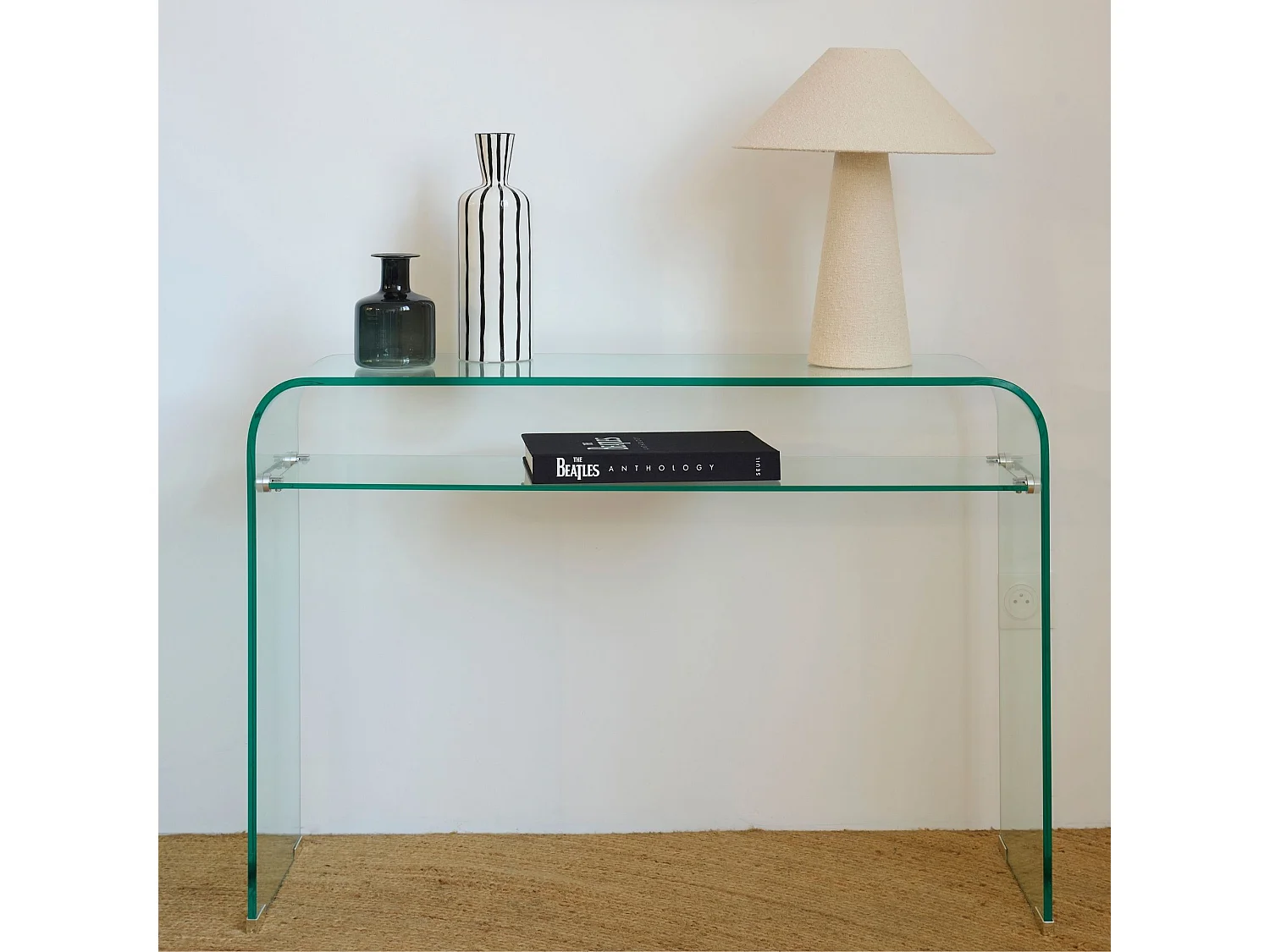 Console d'entrée design en verre à double plateau L110 - IDORA