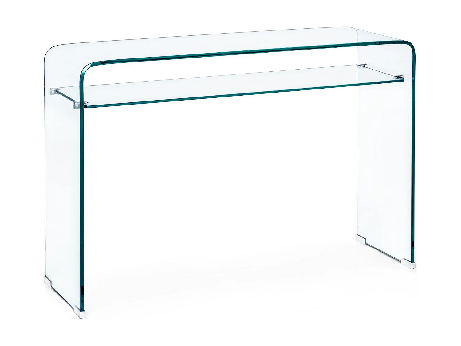 Console d'entrée design en verre à double plateau L110 - IDORA