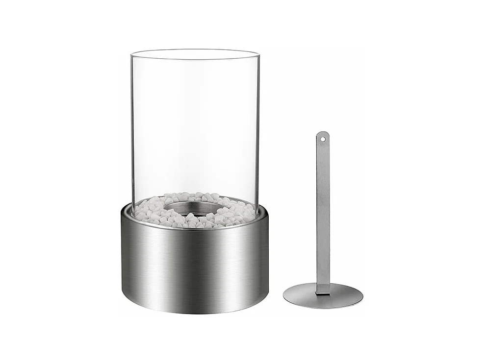 Tisch-Bioethanol-Kamin MARSIGLIA Silber D16 x H27