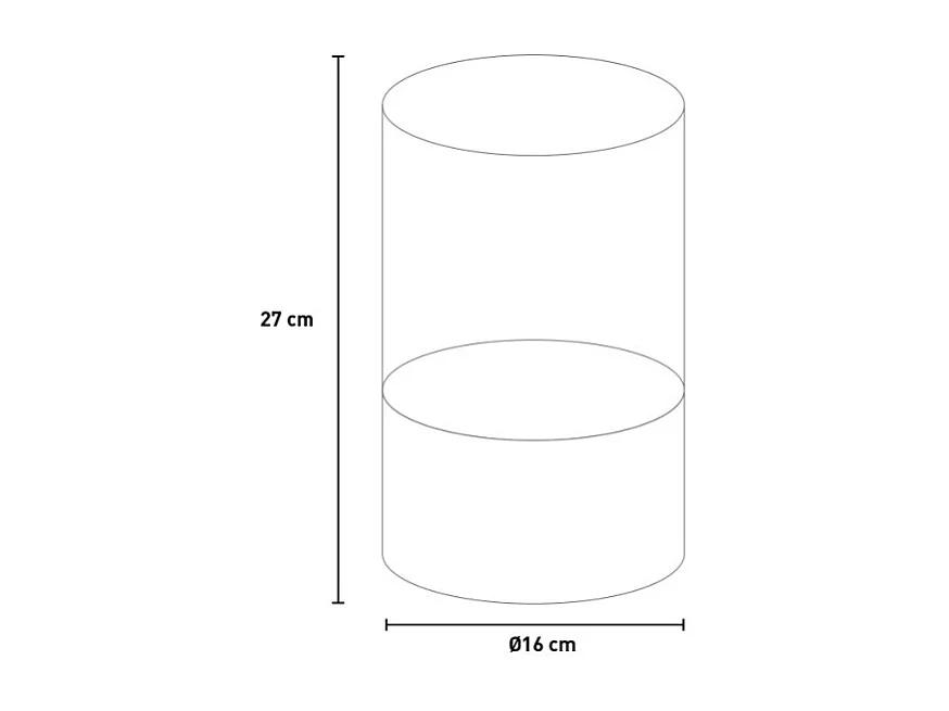 Bioethanol-Tisch-Biokamin MARSIGLIA Silber D16 x H27 innen außen