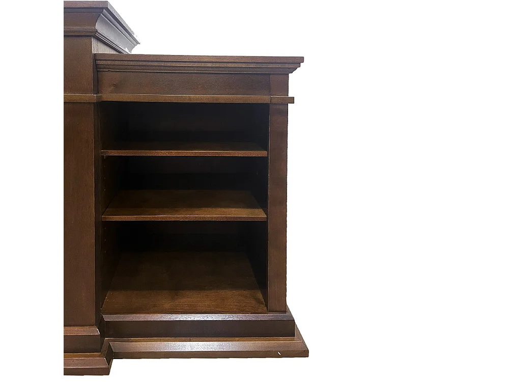 BIDEN electric fireplace floor fireplace in walnut wood L179 x D48 x H85