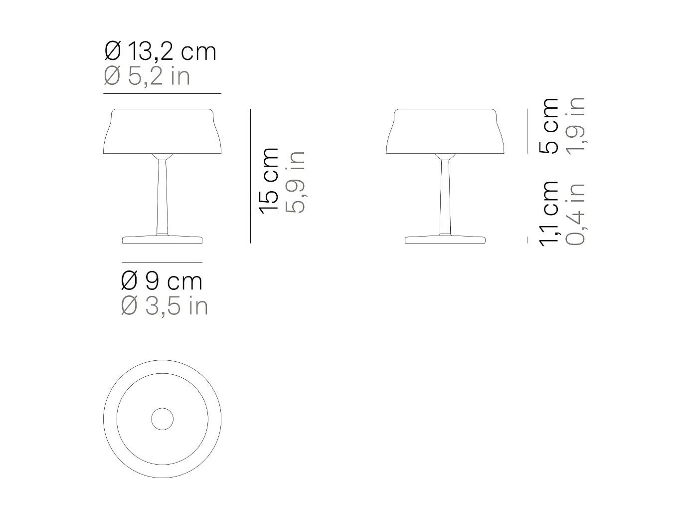Zafferano SISTER LIGHT MINI Lampe de table LED intelligente Wi-fi Ivoire rechargeable et dimmable