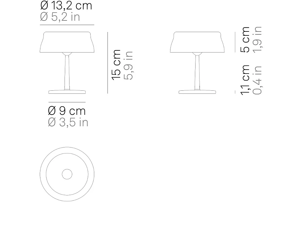 Saffron Sister Light Mini Wi-Fi Smart LED Table Lamp Ivory Rechargeable and Dimmable