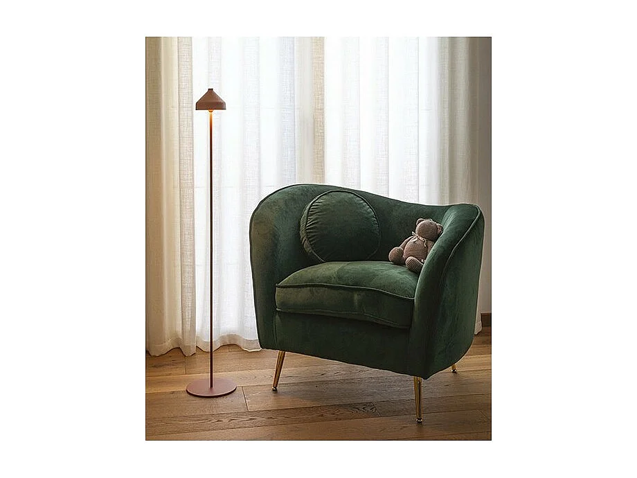 Zafferano AMELIE Candeeiro de pé LED Terracota recarregável e regulável