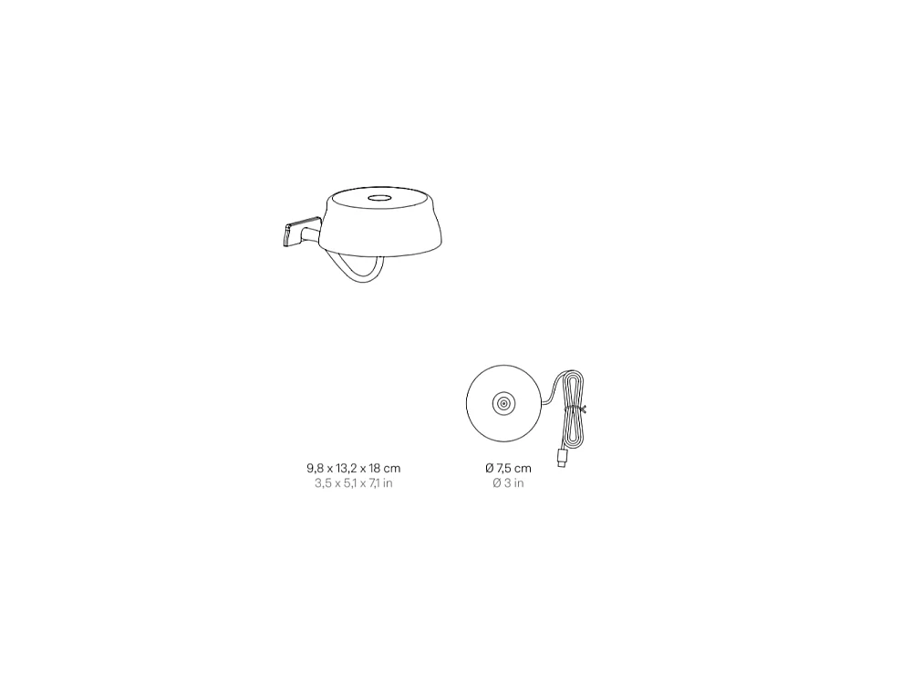 Zafferano SISTER LIGHT Wi-fi wall Smart wandlamp Groen oplaadbaar en dimbaar