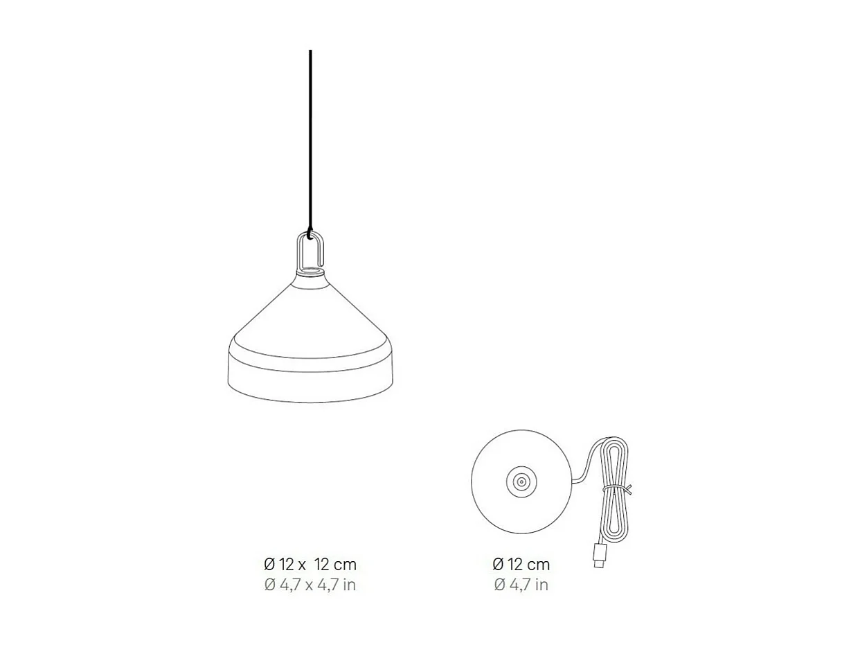 Zafferano AMELIE Wiederaufladbare und dimmbare Terrakotta-LED-Pendelleuchte