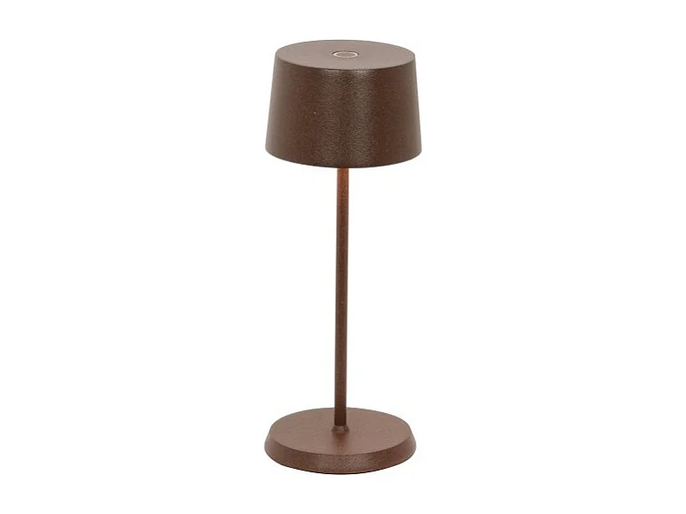 Zafferano OLIVIA PRO MICRO Candeeiro de mesa LED Corten recarregável e regulável